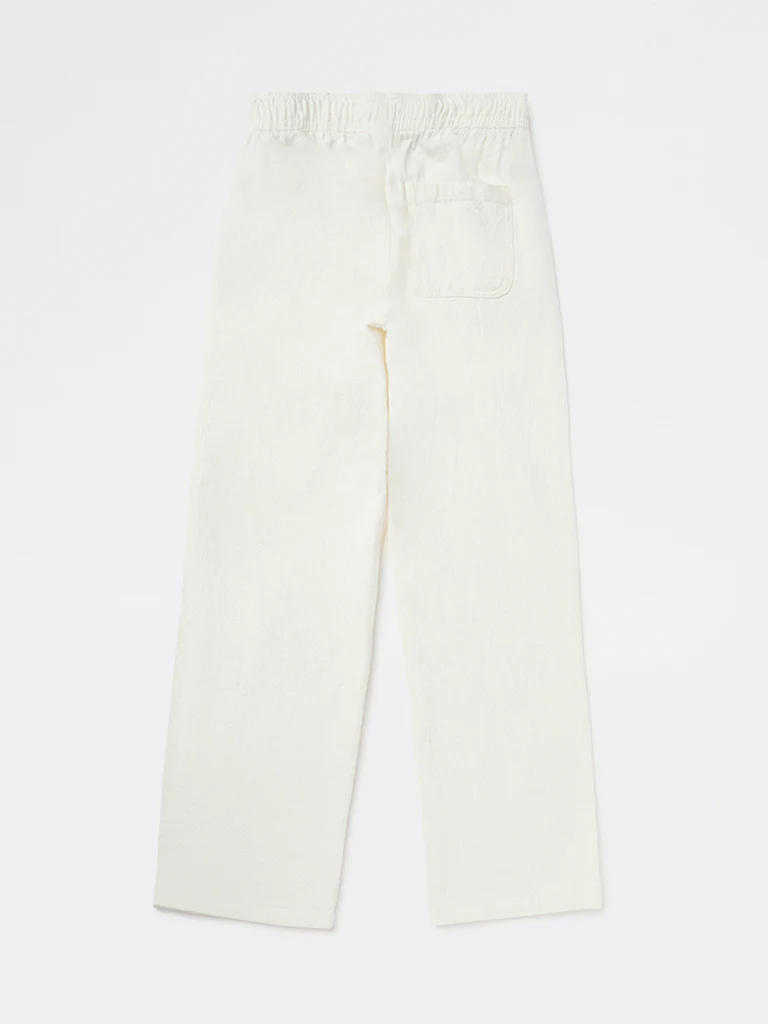 Y&F Kids Boys Off-White Mid-Rise Cotton Pants - Image 4