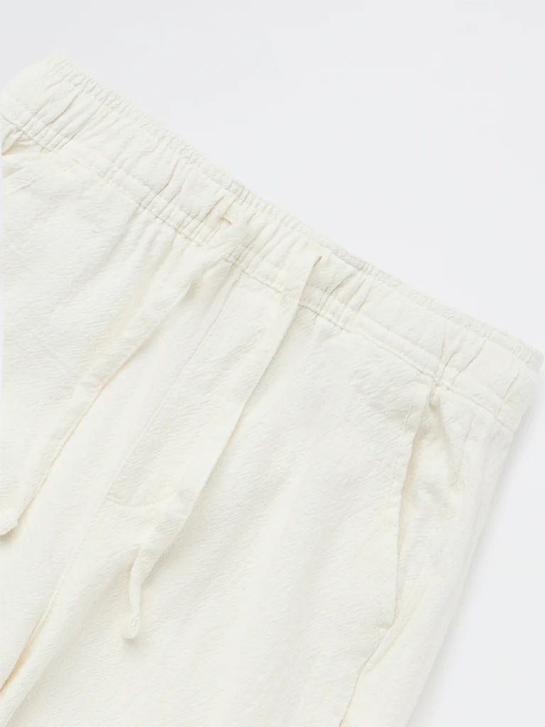 Y&F Kids Boys Off-White Mid-Rise Cotton Pants - Image 5