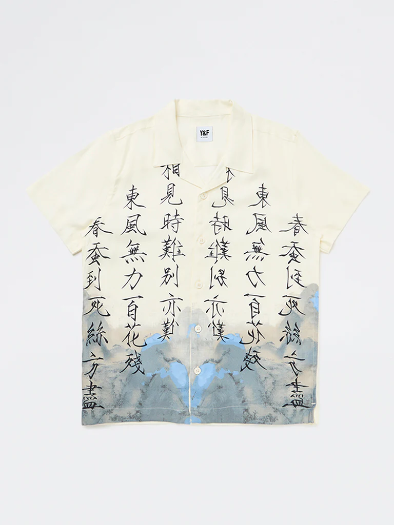 Y&F Kids Boys Off-White Printed Shirt - Image 3