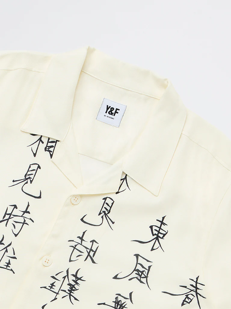Y&F Kids Boys Off-White Printed Shirt - Image 5
