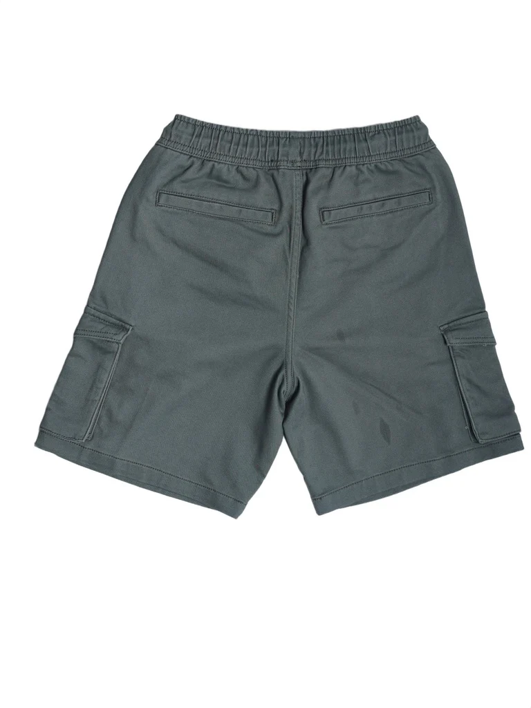 Y&F Kids Boys Olive Green Cargo Pocket Cotton-Blend Shorts - Image 5