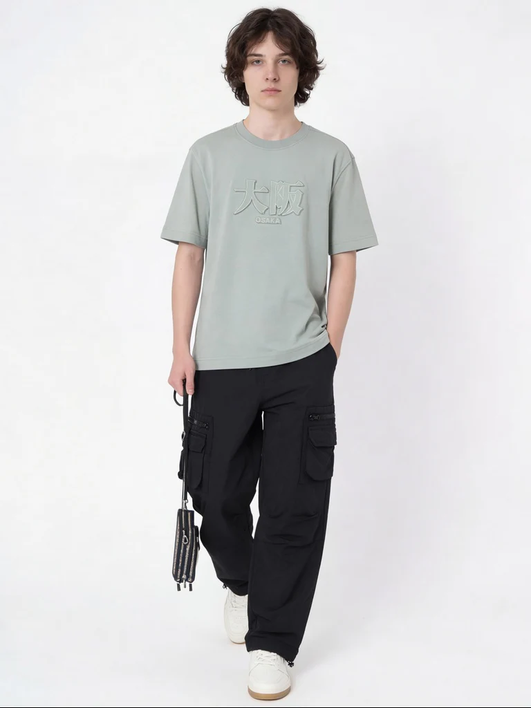 Y&F Kids Boys Sage Printed Cotton T-Shirt