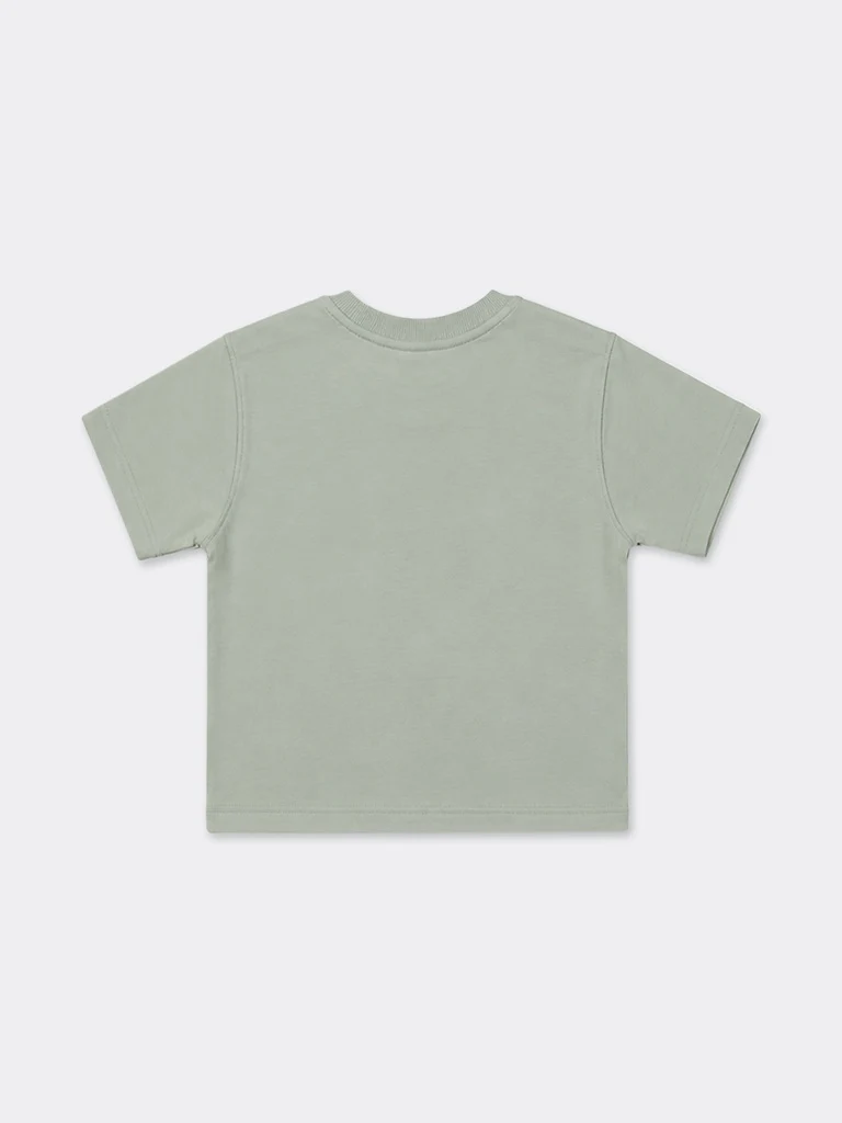 Y&F Kids Boys Sage Printed Cotton T-Shirt - Image 4