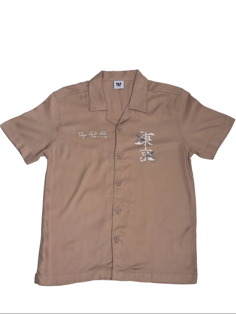 Y&F Kids Boys Taupe Printed Shirt - Image 3