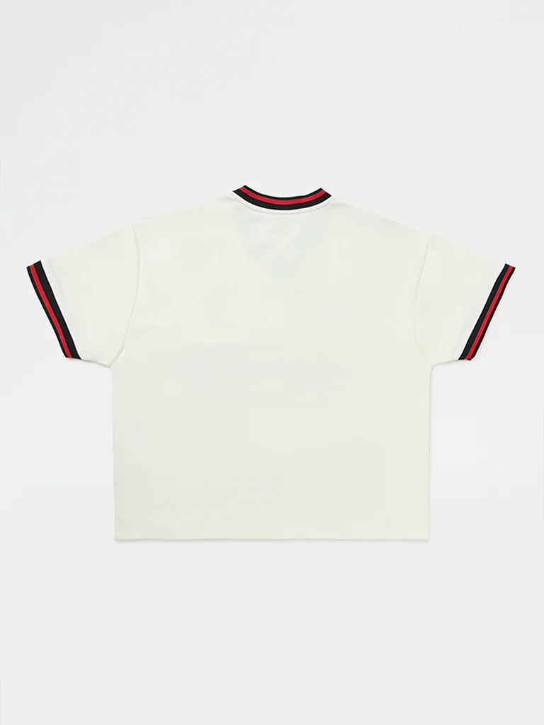 Y&F Kids Boys White Graphic Printed T-Shirt - Image 4