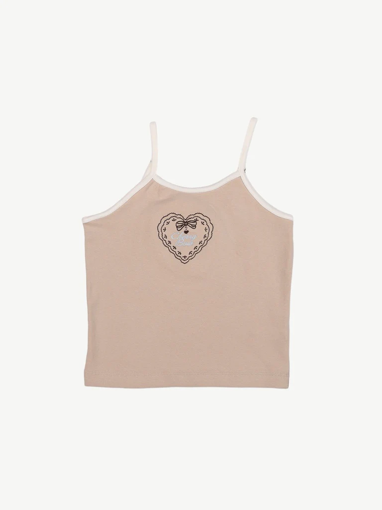 Y&F Kids Girls Beige Printed Cotton-Blend Top - Image 3