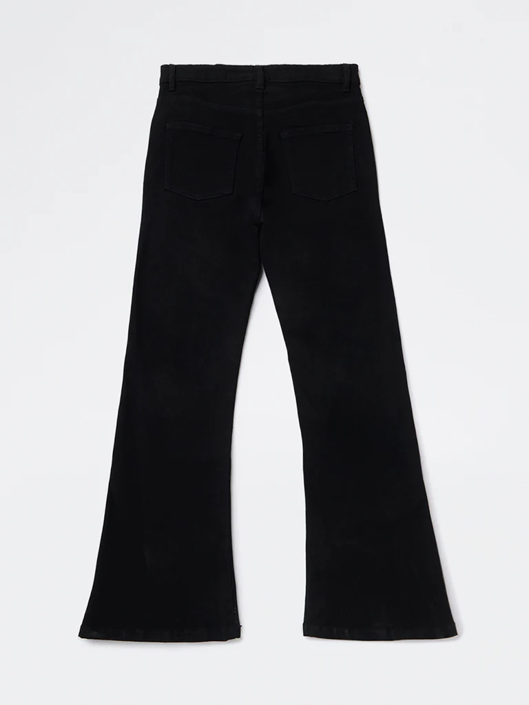Y&F Kids Girls Black Bootcut High-Rise Jeans - Image 3