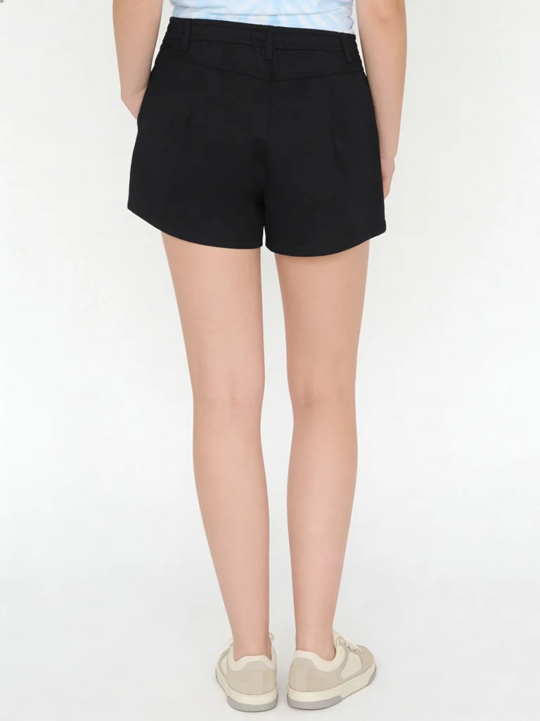 Y&F Kids Girls Black High-Rise Cotton Shorts - Image 3