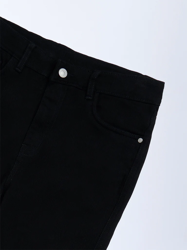 Y&F Kids Girls Black High-Rise Flared Jeans - Image 5