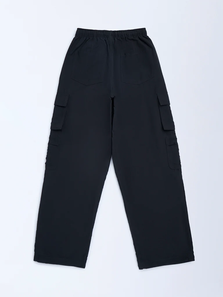 Y&F Kids Girls Black High-Rise Joggers - Image 2