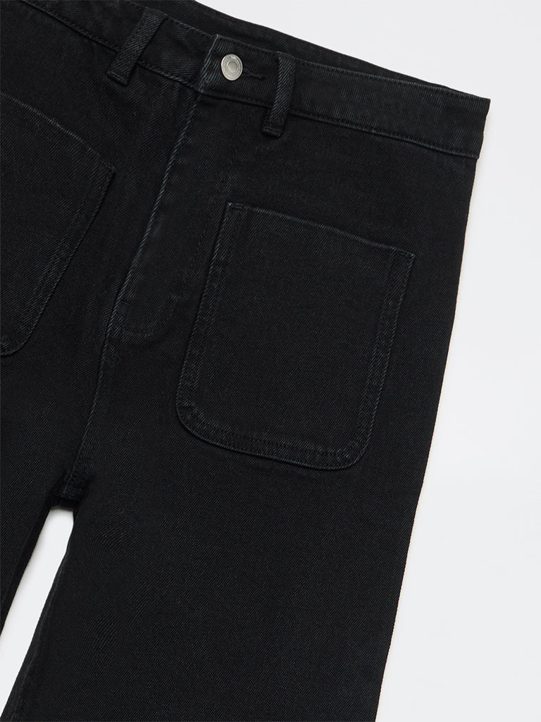 Y&F Kids Girls Black Mid-Rise Relaxed-Fit Jeans - Image 5