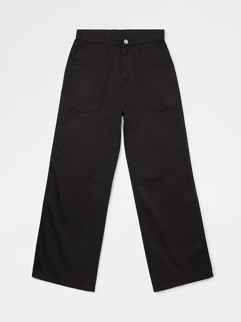 Y&F Kids Girls Black Mid-Rise Trousers