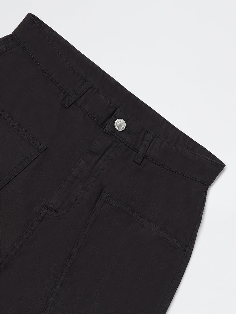 Y&F Kids Girls Black Mid-Rise Trousers - Image 4
