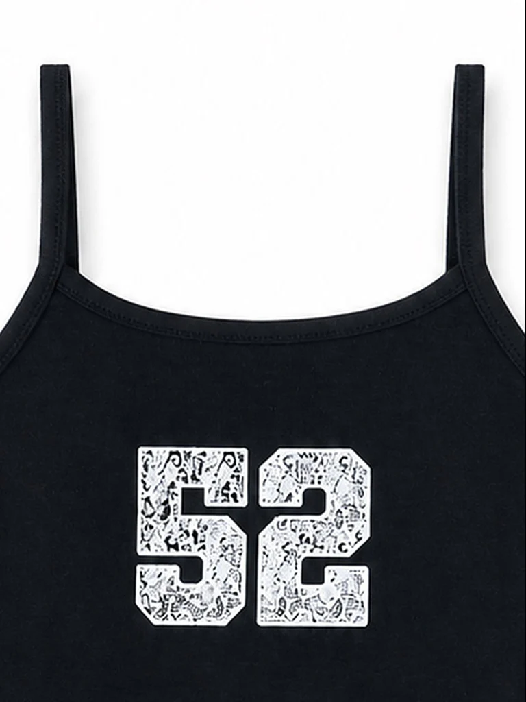 Y&F Kids Girls Black Numeric Printed Cotton-Blend Top - Image 5