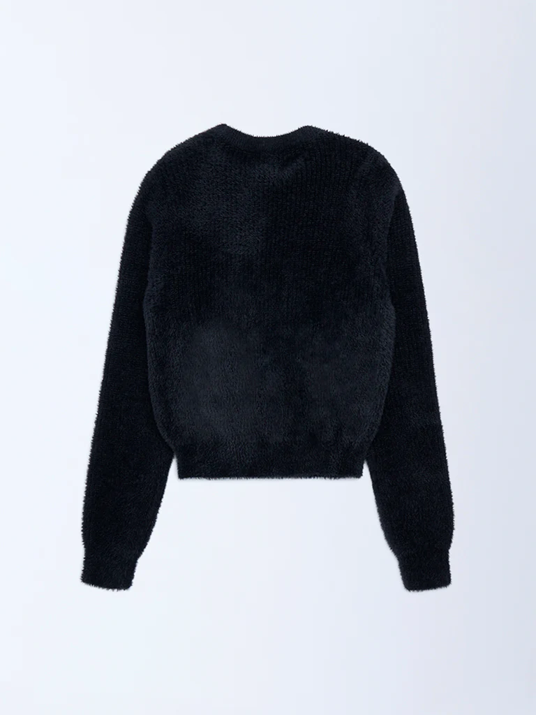 Y&F Kids Girls Black Pearlescent Sweater - Image 5