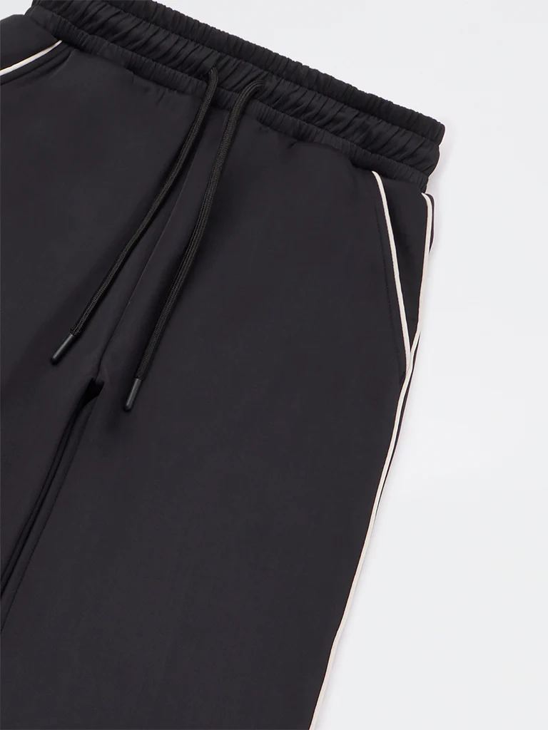 Y&F Kids Girls Black Solid High-Rise Track Pants - Image 3