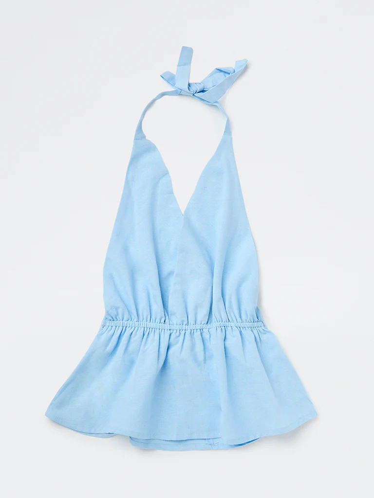 Y&F Kids Girls Blue Halter-Neck Top - Image 3