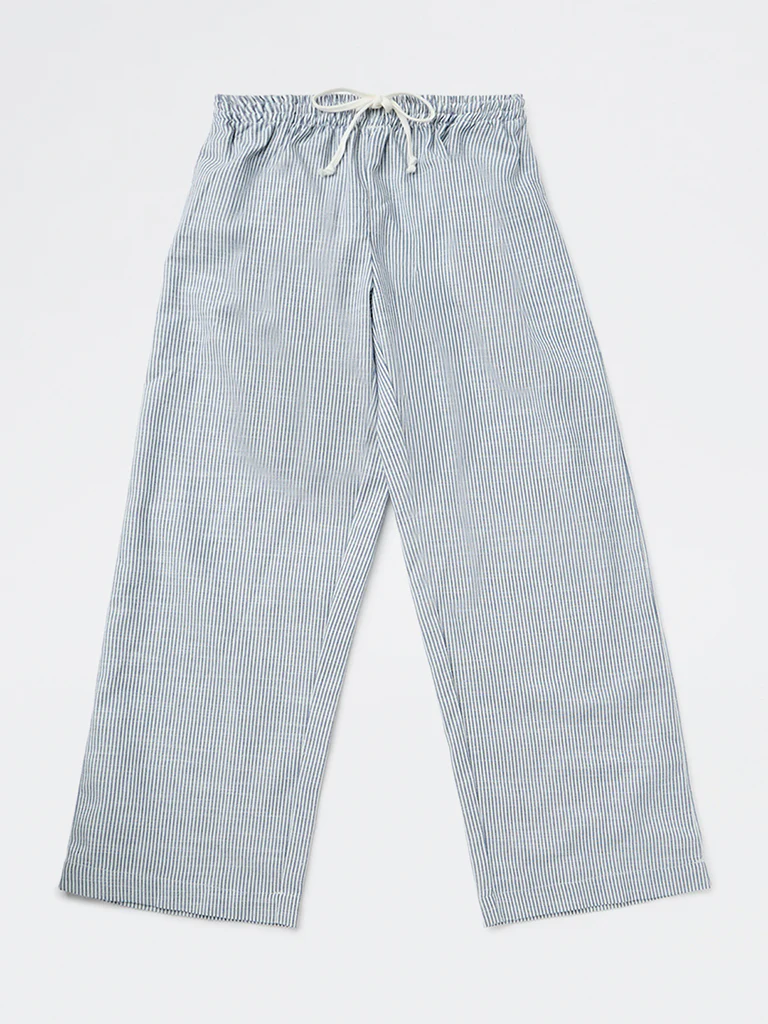 Y&F Kids Girls Blue Striped High-Rise Pants - Image 4