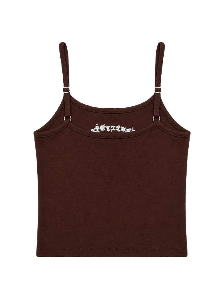 Y&F Kids Girls Brown Graphic Printed Cotton-Blend Top - Image 4