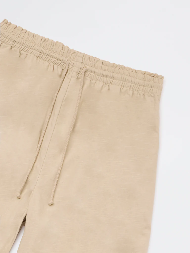 Y&F Kids Girls Cream Mid-Rise Cotton Pants - Image 3