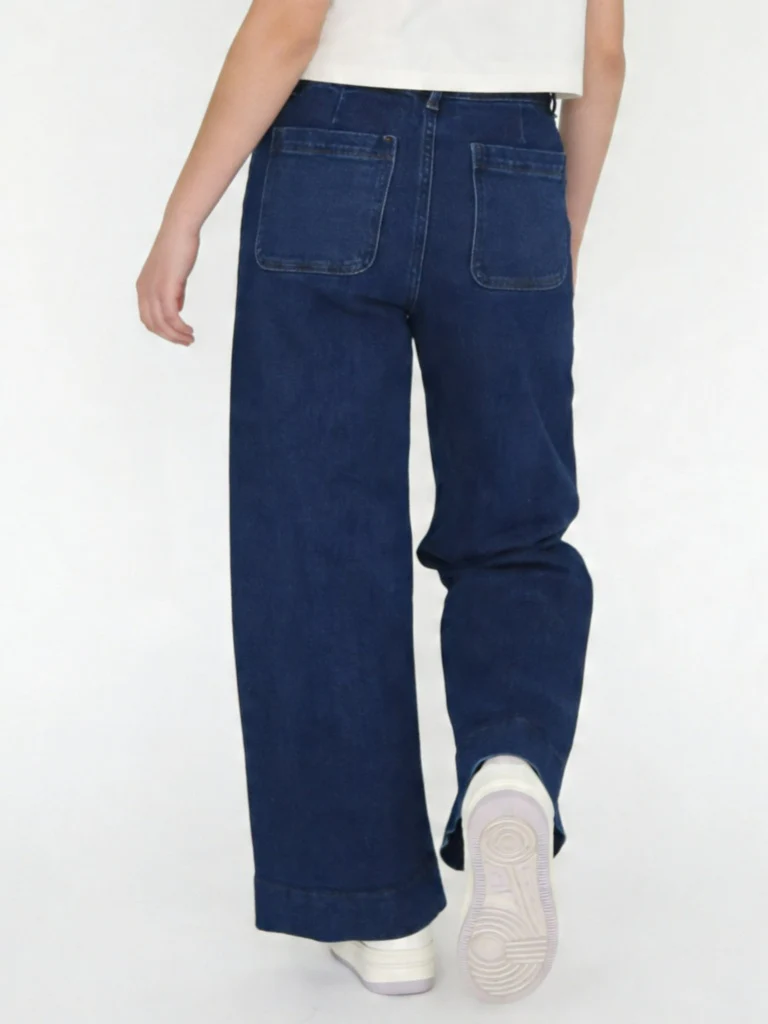 Y&F Kids Girls Dark Blue Wide Leg Jeans - Image 2