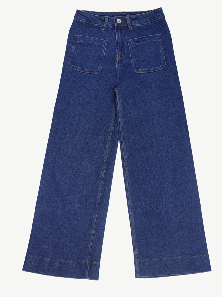 Y&F Kids Girls Dark Blue Wide Leg Jeans - Image 3