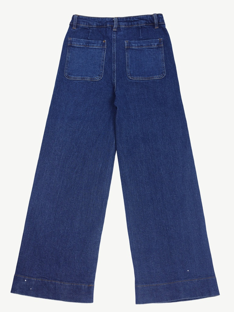 Y&F Kids Girls Dark Blue Wide Leg Jeans - Image 4