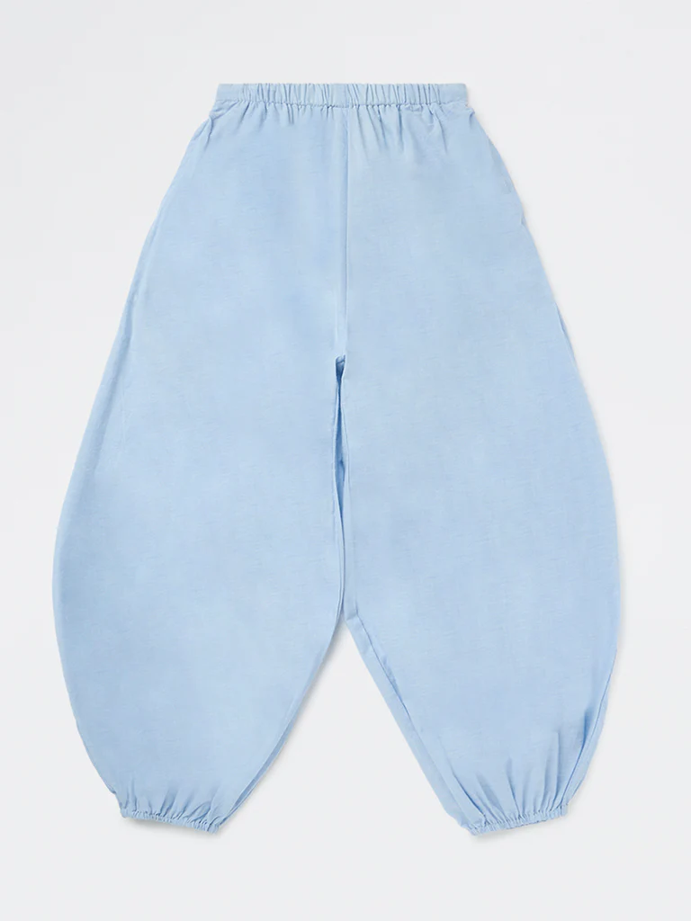 Y&F Kids Girls Light Blue High-Rise Cotton Pants - Image 3