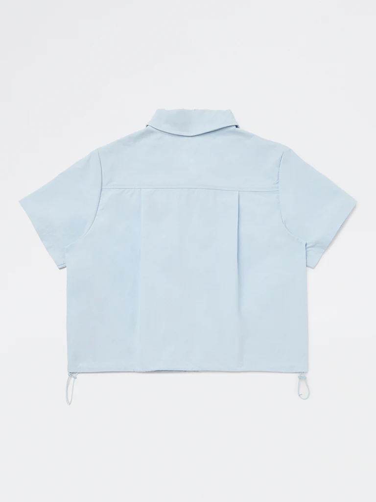 Y&F Kids Girls Light Blue Solid Shirt - Image 2