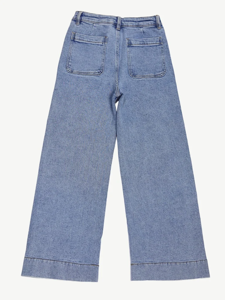 Y&F Kids Girls Light Blue Wide Leg Jeans - Image 4