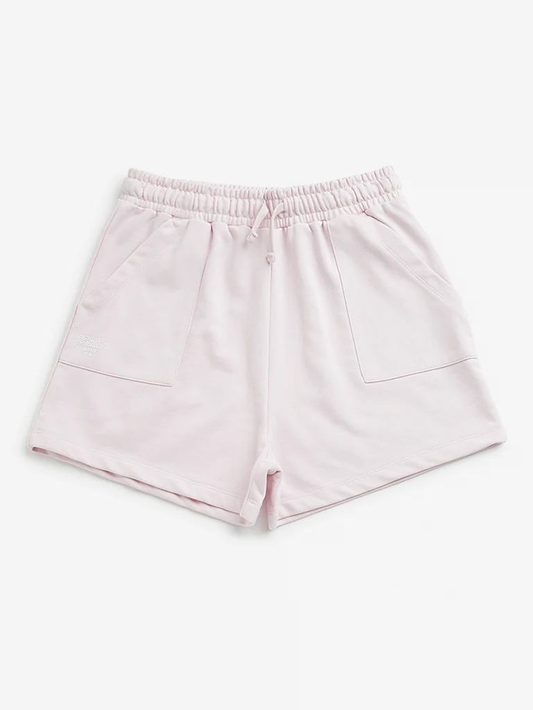 Y&F Kids Girls Pink Mid Rise Cotton Shorts