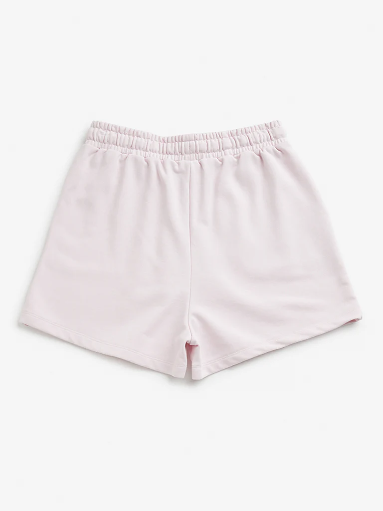 Y&F Kids Girls Pink Mid Rise Cotton Shorts - Image 3