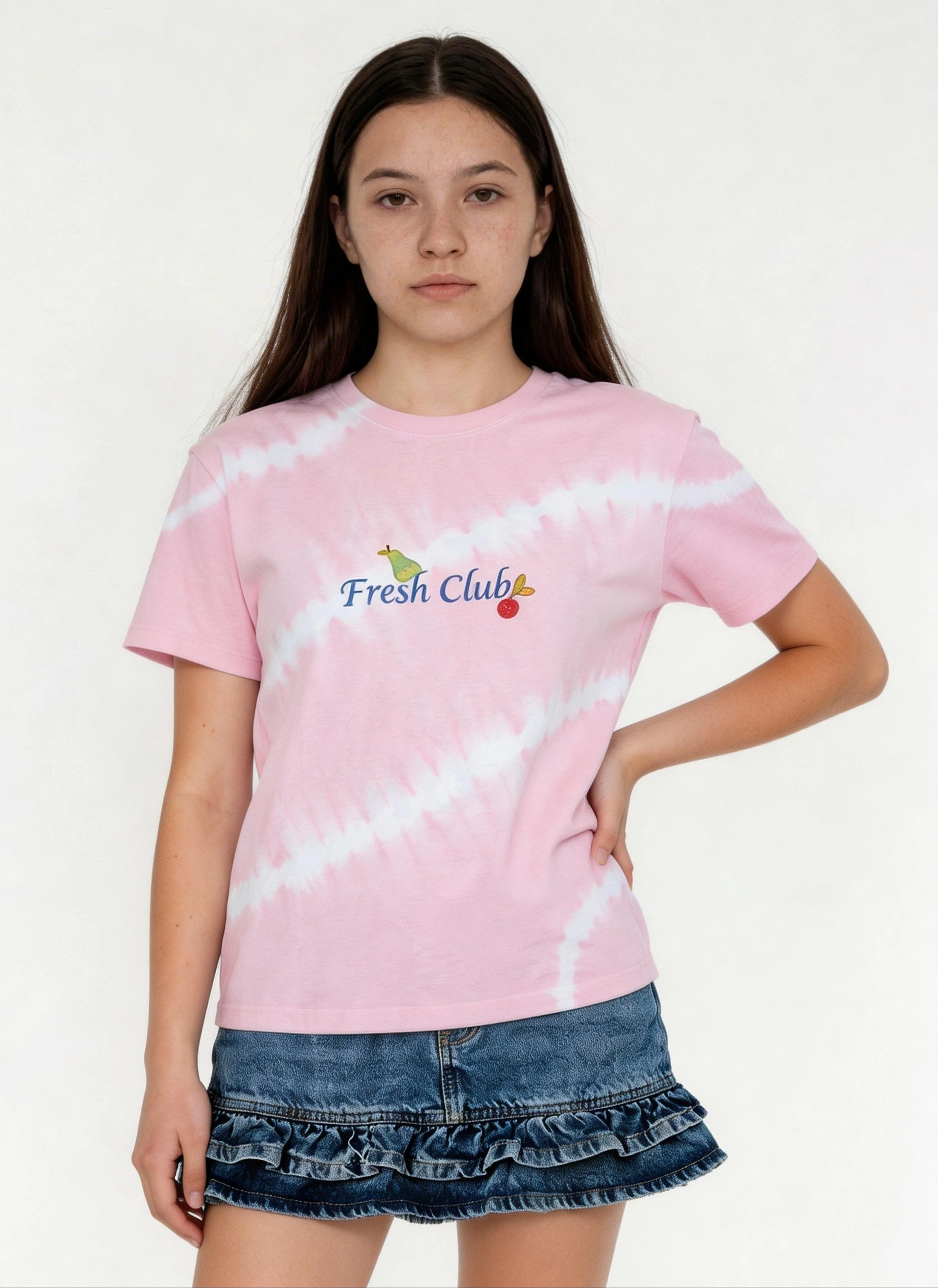 Y&F Kids Girls Pink Tie-Dye Design Cotton T-Shirt - Image 3