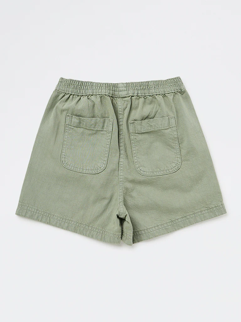 Y&F Kids Girls Sage High-Rise Cotton Shorts - Image 5