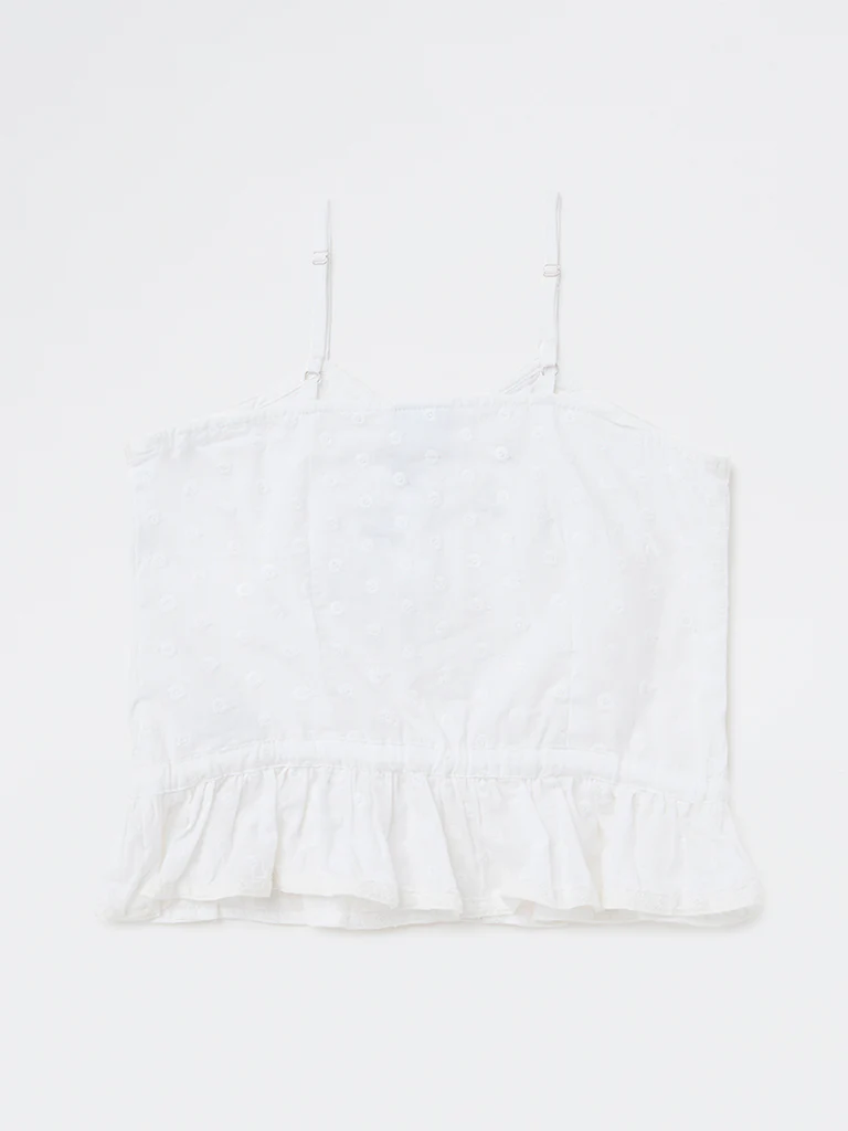 Y&F Kids Girls White Embroidered Cotton Top - Image 4