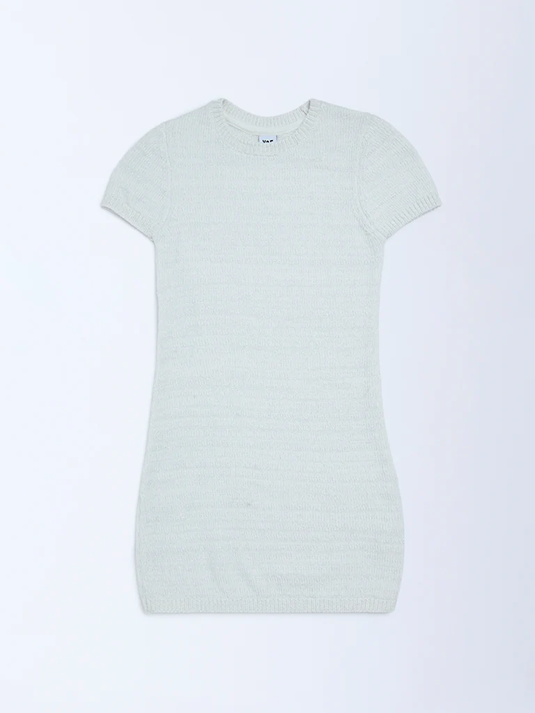 Y&F Kids Girls White Knitted Bodycon Dress - Image 4