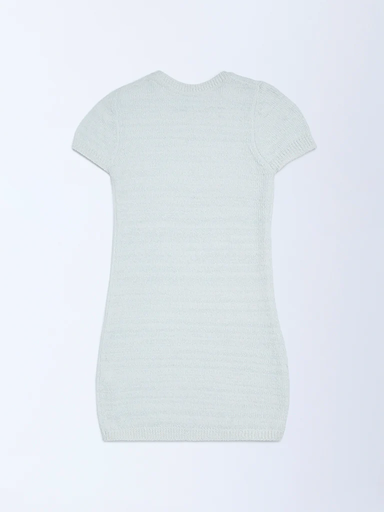 Y&F Kids Girls White Knitted Bodycon Dress - Image 5
