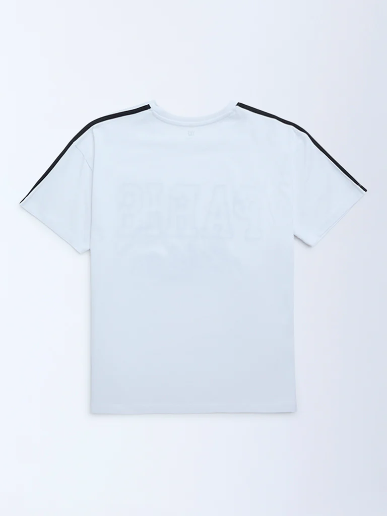 Y&F Kids Girls  White Text Design Cotton T-Shirt - Image 2
