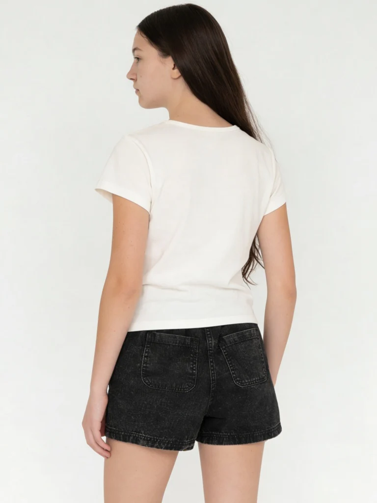 Y&F Kids Girls White Text-Embroidered Cotton-Blend T-Shirt - Image 2