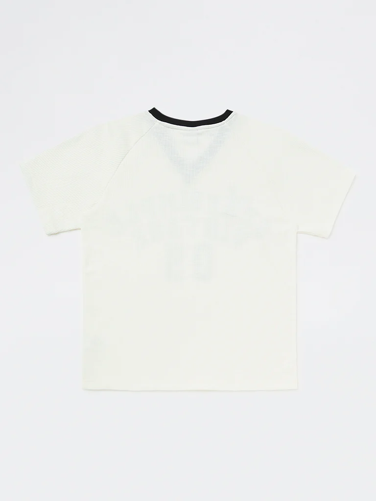 Y&F Kids Girls White Text-Printed T-Shirt - Image 5