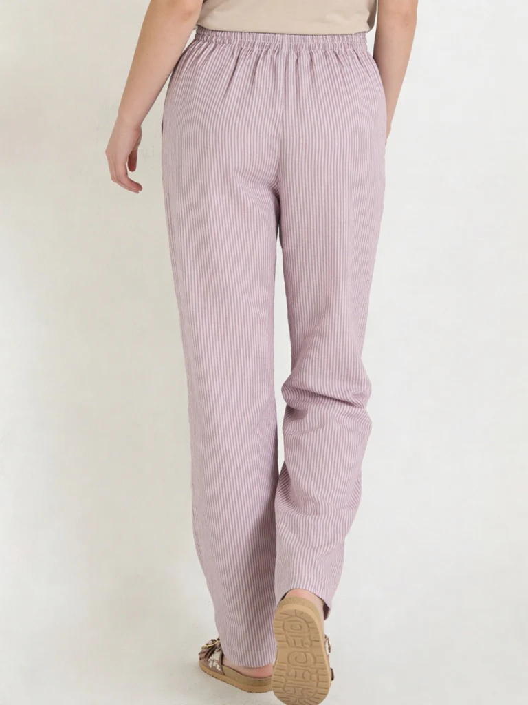 Y&F Kids Girls Wine Striped High-Rise Pants - Image 2