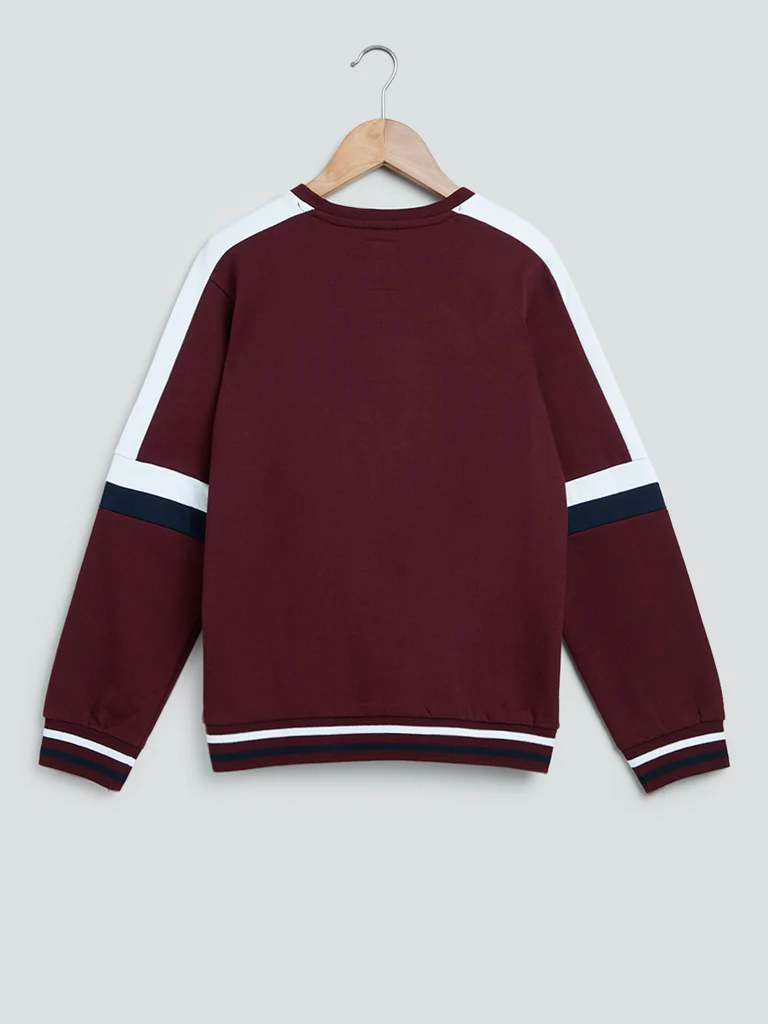 Y&F Kids Wine Text Design Cotton T-Shirt - Image 2