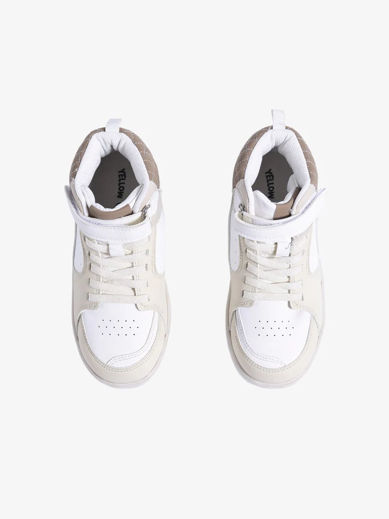 Yellow Beige High-Top Sneakers - Image 2