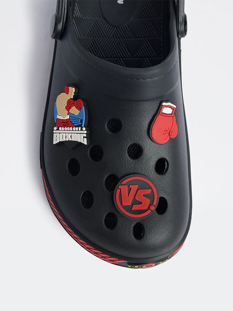 Yellow Black Boxing-Themed Clogs - Image 3