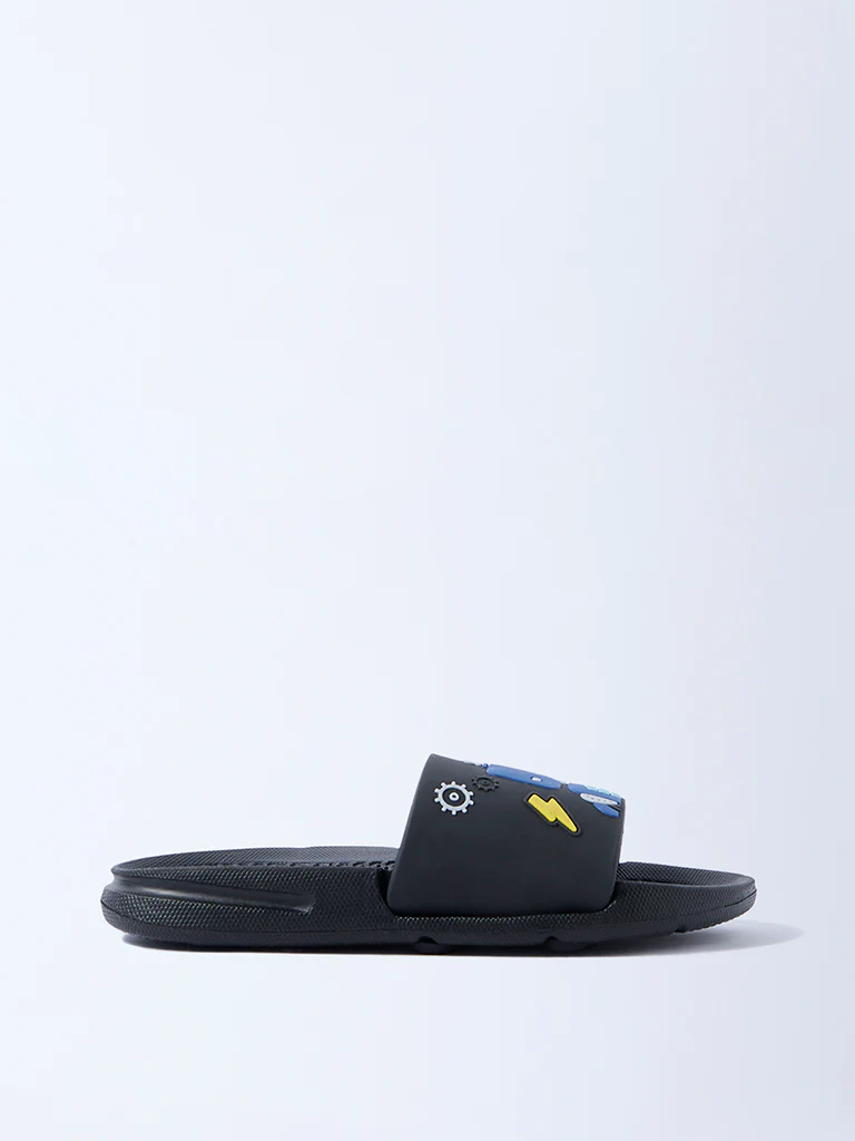 Yellow Black Robot Design Slides