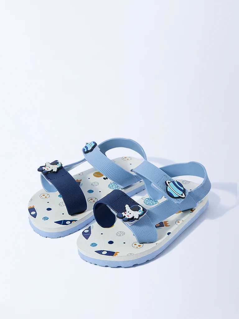 Yellow Blue Space-Inspired Sandals - Image 2