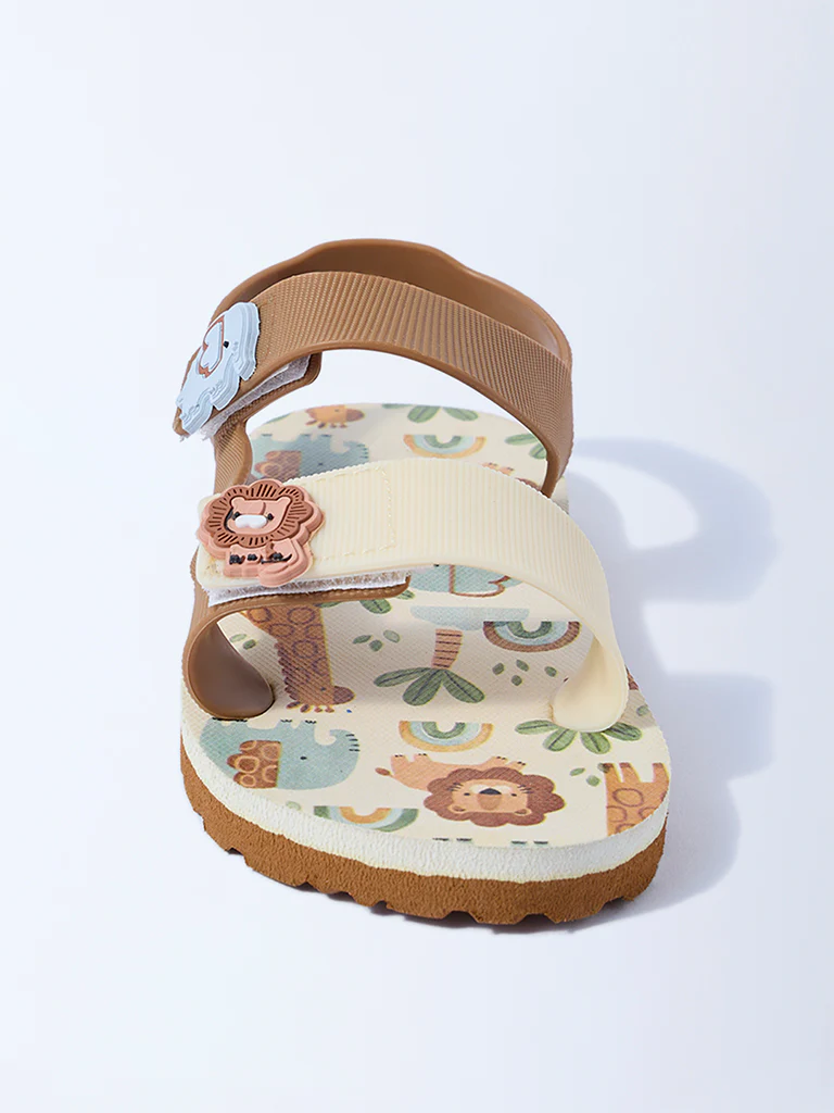 Yellow Brown Jungle-Inspired Sandals - Image 3