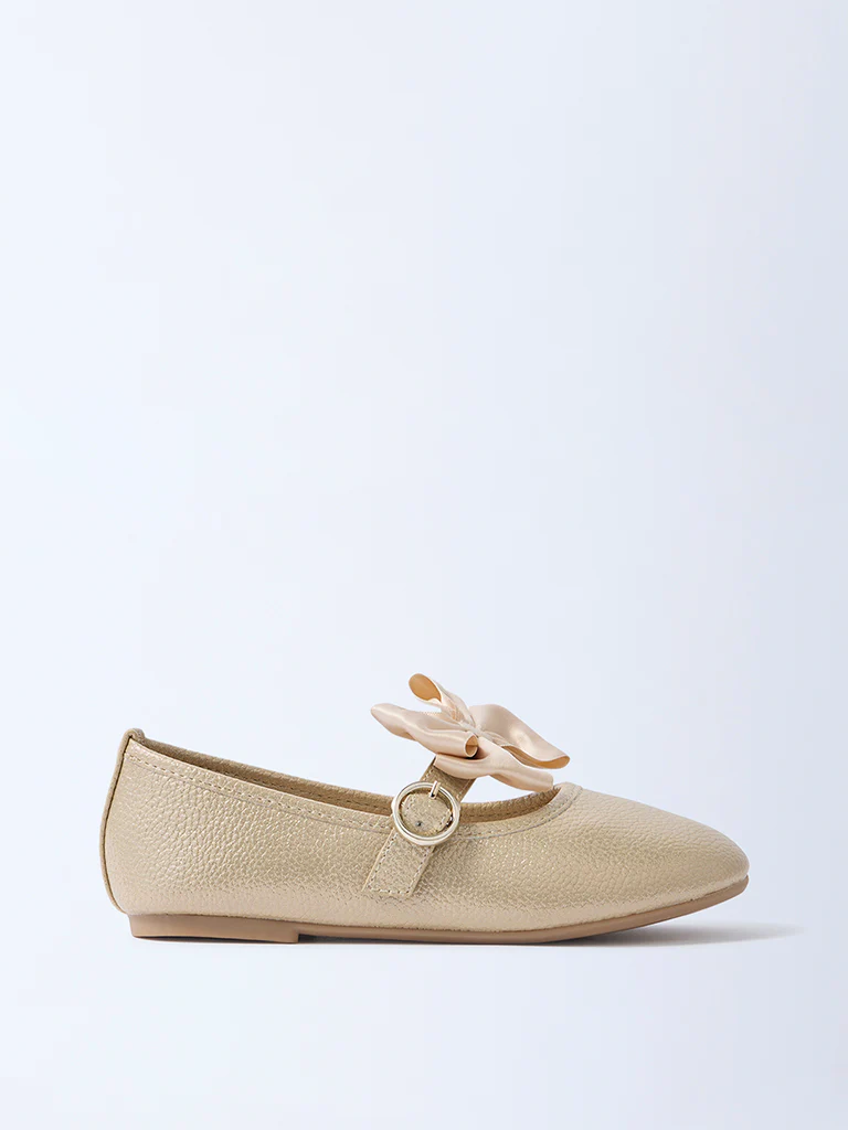 Yellow Gold Bow-Detailed Ballerina