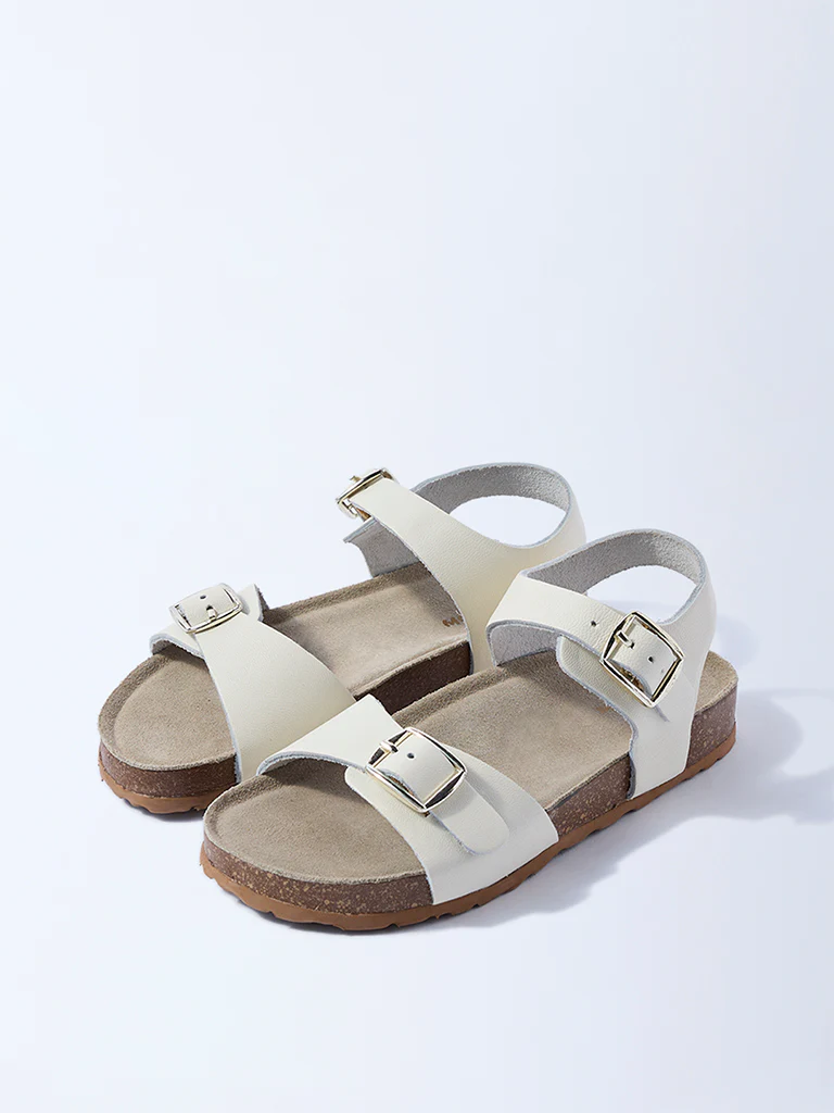 Yellow Ivory Buckle-Detailed Sandals - Image 2