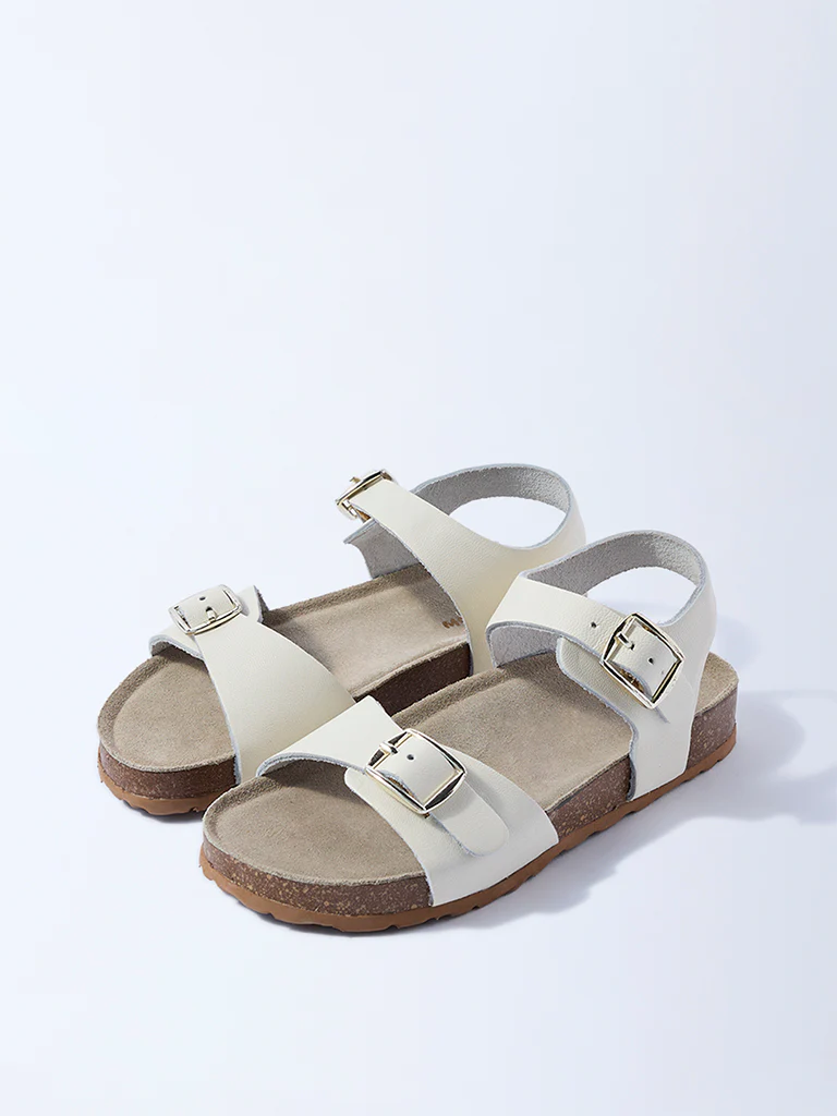 Yellow Ivory Buckle-Detailed Sandals - Image 2